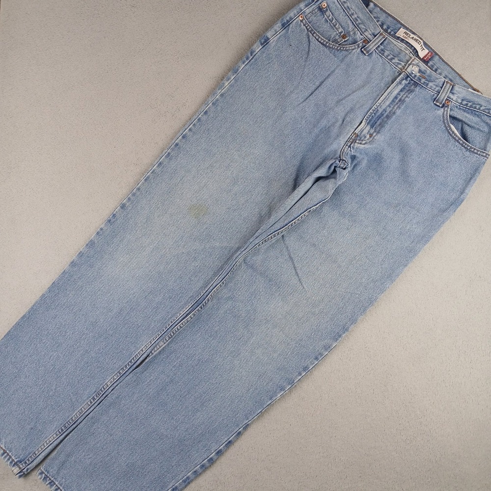 Levi's 550 Relaxed Fit Jeans Mens 36x36 Blue Light Wash Denim Tapered Leg